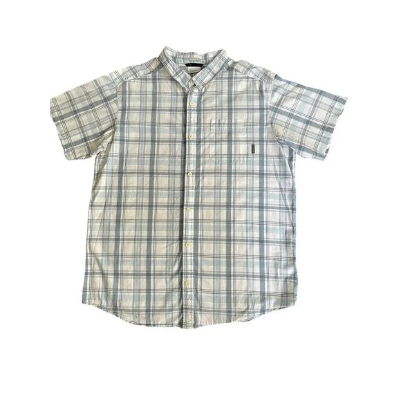 Columbia Men's XL Blue Plaid Short Sleeve Button-Up Shirt Casual - Picture 1 of 5